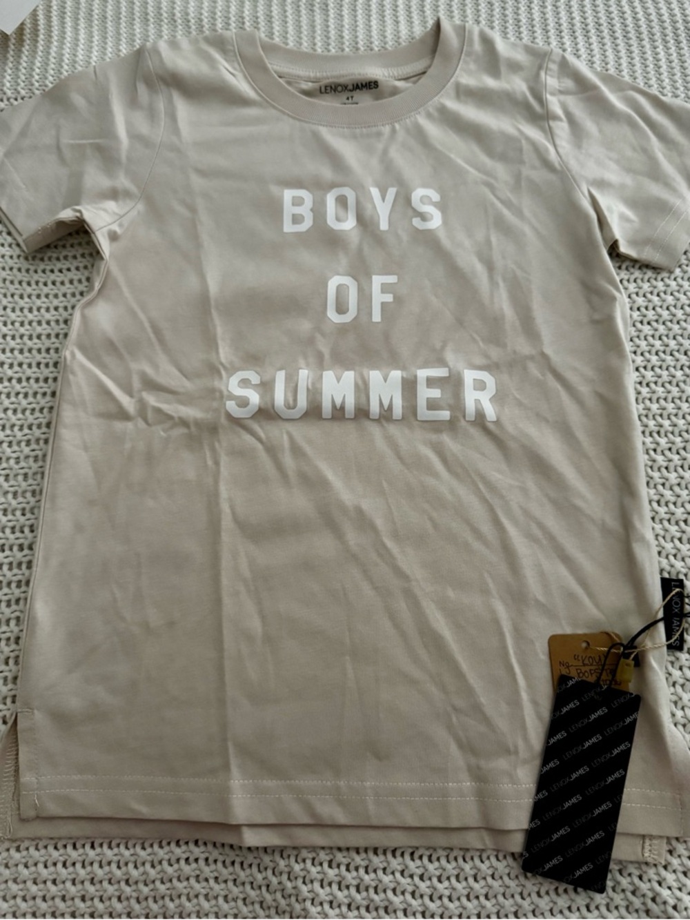 Lenox James 'Boys of Summer' Short Sleeve Tee in Light Beige